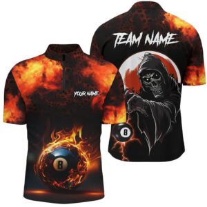 Flame 8 Ball Pool Billiard Jersey Shirts&hellip;