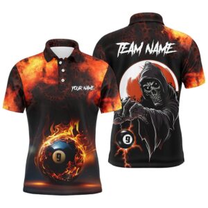 Flame 9 Ball Pool Billiard Polo Shirts&hellip;