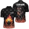 Flame Red 8 Ball Pool Jersey Shirts Custom Billiard Shirts Billiard Team Jerseys, Personalized Billiard Team Jersey Shirt
