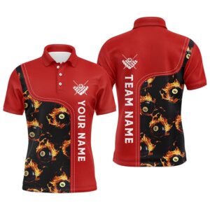 Flame Red 8 Ball Pool Polo Shirts&hellip;