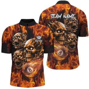 Flaming 8 Ball Pool Custom Skull Billiard&hellip;