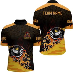 Funny 8 Ball Pool Fire Billiard Jersey&hellip;