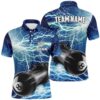 Funny 8 Ball Pool Rush Out Custom Thunder Lightning Green Polo Shirts Best Billiard Team Shirts, Personalized Billiard Polo Shirt