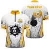 Funny 8 Ball Pool Red Billiard Jerseys Custom Jersey Shirts Team League Billiard Shirts, Personalized Billiard Team Jersey Shirt