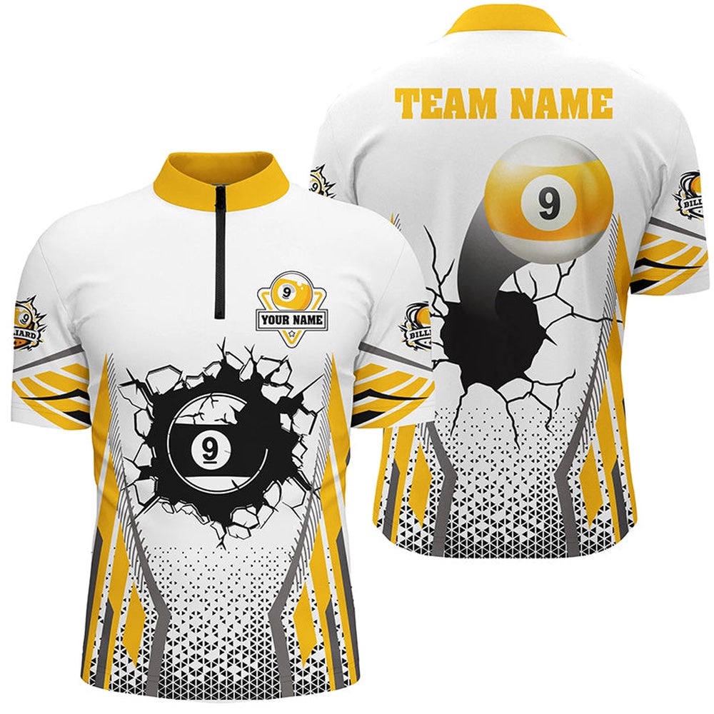 Funny 9 Ball Pool Billiards Jersey Shirts Custom 9 Ball Billiard Jerseys Attire, Personalized Billiard Team Jersey Shirt
