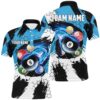 Funny Bear And 8 Ball Pool Fire Flame Unique Billiard Attire, Personalized Billiard Polo Shirt Funny Bear And 8 Ball Pool Fire Flame Unique Billiard Attire, Personalized Billiard Polo Shirt