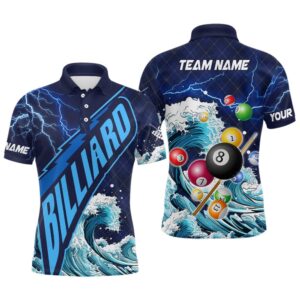 Funny Billiard Balls With Waves Custom Polo&hellip;