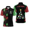 Funny Christmas 8 Ball Billiards Polo Shirts, Personalized Billiard Polo Shirt