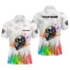 Funny Death Skeleton Ball 8 Fire And Cue Custom Billiard Shirts, Best 8 Ball Pool Polo Blue, Personalized Billiard Polo Shirt