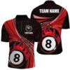 Funny Flaming 8 Ball Pattern Custom Billiard Jersey Shirt Pool Player Outfit, Personalized Billiard Team Jersey Shirt