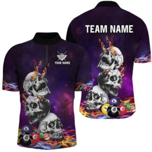 Funny Skull Colorful Billiard Balls Jerseys Custom&hellip;