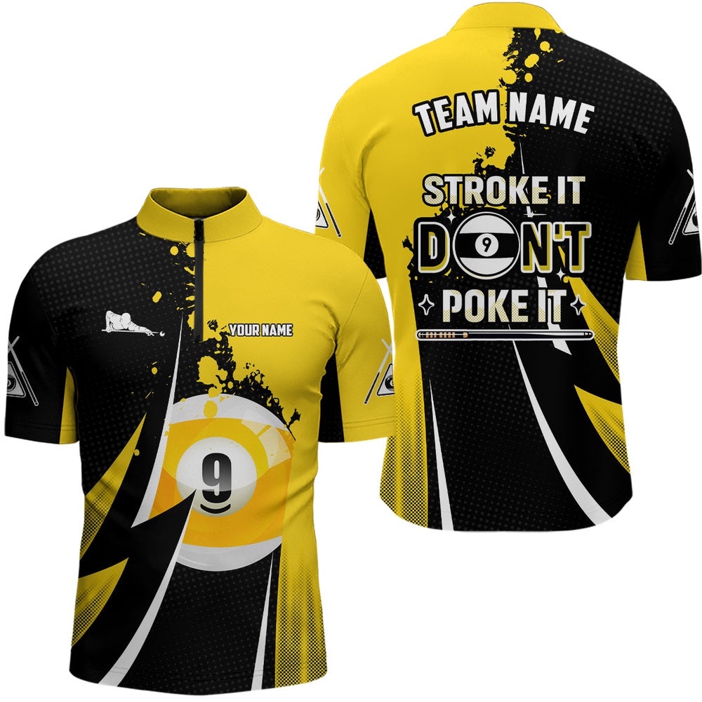 Funny Stroke It Don’T Poke It Jersey Shirts Custom 9 Ball Pool Billiard Jerseys, Personalized Billiard Team Jersey Shirt