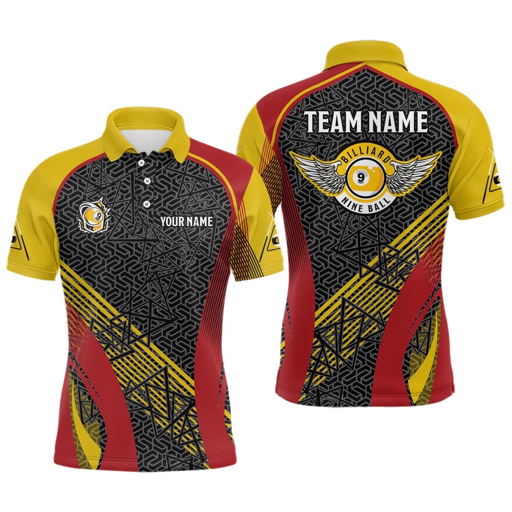 Funny Wings 9 Ball Pool Custom 9 Ball Pool Team Shirts, Personalized Billiard Polo Shirt