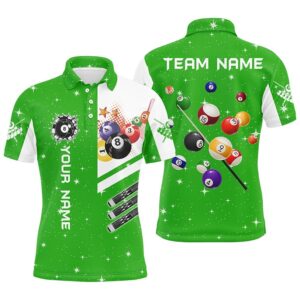 Green 3D Billiard Balls Polo Shirts Custom&hellip;