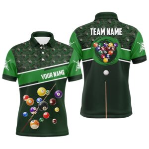Green 8 Ball Billiards Full Printing Polo&hellip;