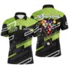 Green 8 Ball Point 3D Billiard Polo Shirts Best Custom Billiards Apparel Clothing, Personalized Billiard Polo Shirt