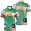 Green Billiard Death Skeleton Polo & Polo Shirts Customized Team League Billiard Polo, Personalized Billiard Polo Shirt
