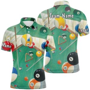 Green Billiard Game 3D Full Printing Polo&hellip;