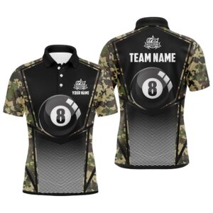 Green Camo Billiards 8 Ball Pool Polo&hellip;