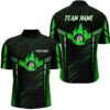 Green Fire 8 Ball Pool 8 Ball Billiard Team Shirts, Personalized Billiard Team Jersey Shirt