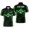 Green Fire 8 Ball Pool 8 Ball Billiard Team Shirts, Personalized Billiard Polo Shirt