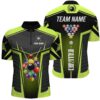 Green Neon Jerseys Billiard Balls Shirts Custom 3D Pool League Shirts, Personalized Billiard Team Jersey Shirt