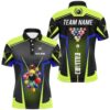 Green Neon Polo Billiard Balls Polo Shirts Custom 3D Pool League Shirts, Personalized Billiard Polo Shirt