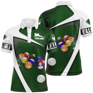 Green White Billiard Balls 3D Polo Shirts,&hellip;
