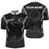 Grey And Black 8 Ball Pool Fire Custom Billiard Shirt, Billiard Apparel Jersey, Personalized Billiard Team Jersey Shirt