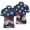 Grunge 9 Ball Pool Sport Polo Customized 9 Ball Billiards Team Polo, Personalized Billiard Polo Shirt