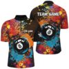 Grunge Florida Flag 8 Ball Billiard Shirts Custom Patriotic Billiard Jerseys, Personalized Billiard Team Jersey Shirt