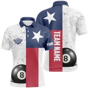 Grunge Texas Flag Billiard Polo Shirts Custom&hellip;