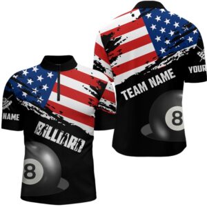 Grunge US Flag Billiard Shirts Custom Patriotic&hellip;