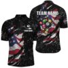 Grunge US Argentina Flag 3D Billiard Balls Pool Shirts Custom Patriotic Billiard Jerseys, Personalized Billiard Team Jersey Shirt