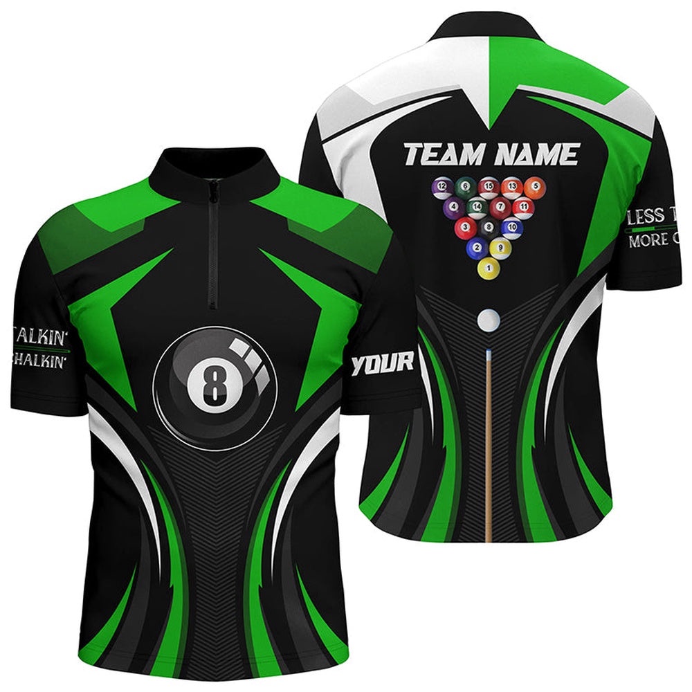 Less Talkin And More Chalkin Billiard Balls Jersey Shirts, 8 Ball Pool Jerseys, Personalized Billiard Team Jersey Shirt