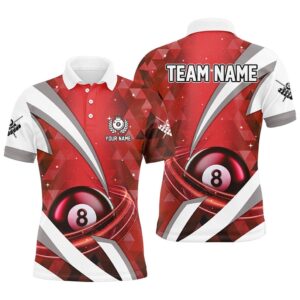 Lightning Red 8 Ball Pool Polo Shirts&hellip;