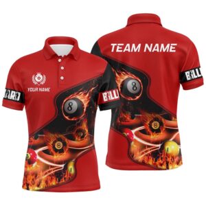 Master Billiard Balls Flame 3D Polo Shirts&hellip;