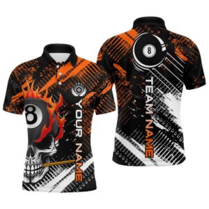 Name Billiard Skull Flame Polo Shirts Custom&hellip;