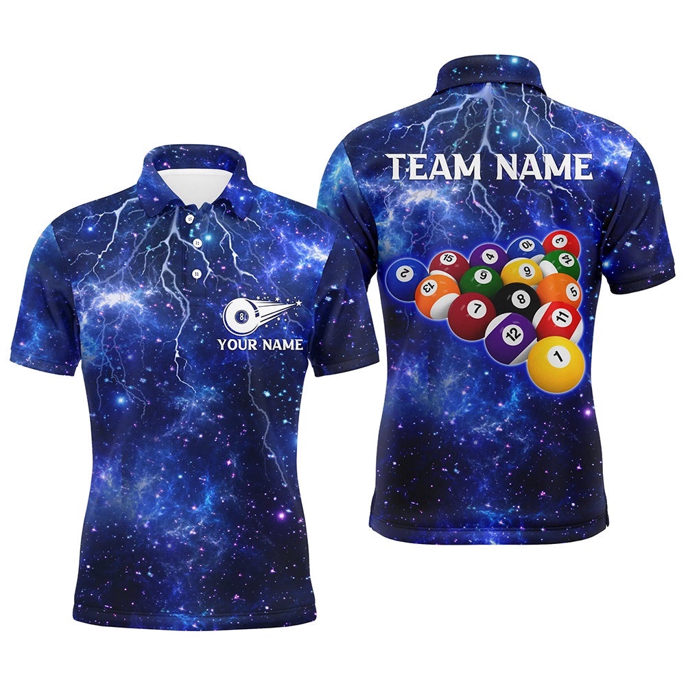 Nany Lightning Thunder 3D Billiard Polo Shirts Custom Billiard Polo Team, Personalized Billiard Polo Shirt