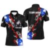 Personalized 8 Ball Pool & Cue Smoke Custom Blue Camo Polo Shirts, Billiard Snooker Outfits, Personalized Billiard Polo Shirt