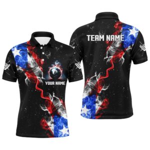 Personalize Grunge Us Flag Smoke Billiard Polo&hellip;