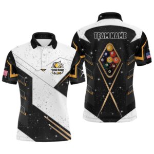 Personalized 9 Ball Pool Billiard Grunge Polo&hellip;