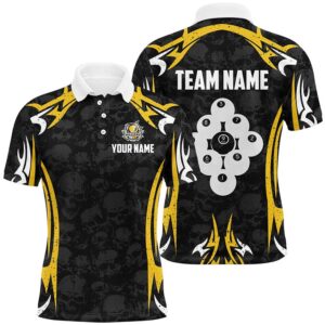 Personalized Billiard Ball 9 Skull Pattern Polo&hellip;