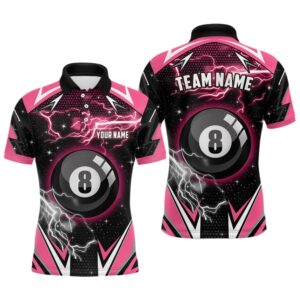 Pink 8 Ball Pool Billiard Polo Custom&hellip;