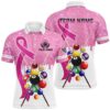 Pink Tie Dye With Heart Billiard Valentines Day Shirts Gifts, Personalized Billiard Polo Shirt