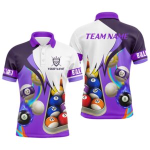 Purple 3D Billiard Balls Polo Shirts, Custom&hellip;