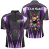 Purple 8 Ball Fire Smoke Pattern 3D Jersey Shirts Best Billiard 8 Ball For Team, Personalized Billiard Team Jersey Shirt