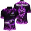 Purple 8 Ball Flame Thunder Lightning Billiard Shirts, Pool Team League Shirts, Personalized Billiard Team Jersey Shirt