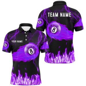 Purple 8 Ball Flame Thunder Lightning Billiard&hellip;