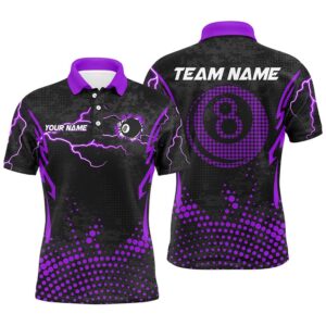 Purple 8 Ball Point 3D Billiard Polo&hellip;
